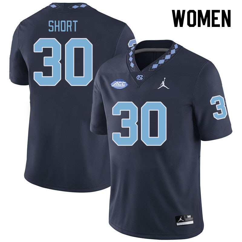 Women #30 Michael Short North Carolina Tar Heels College Football Jerseys Stitched-Navy